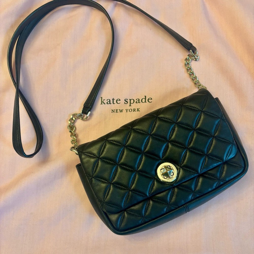 Kate Spade Black Quilted Crossbody Bag